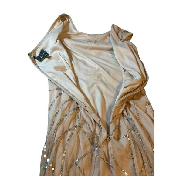 Adrianna Papell Blush Sequined Gown - Size 10 - Picture 15 of 15